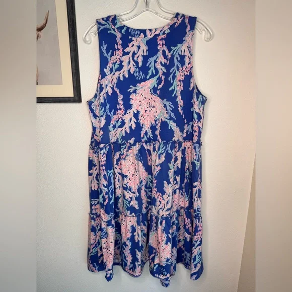 Lilly Pulitzer Blue and Pink Sleeveless Dress - Picture 4 of 7